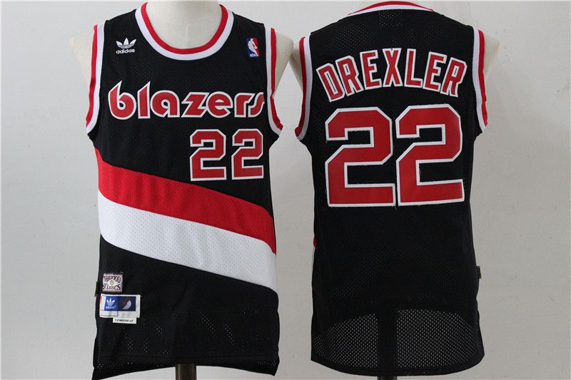 Men Portland Trail Blazers 22 Drexler Black Adidas NBA Jerseys